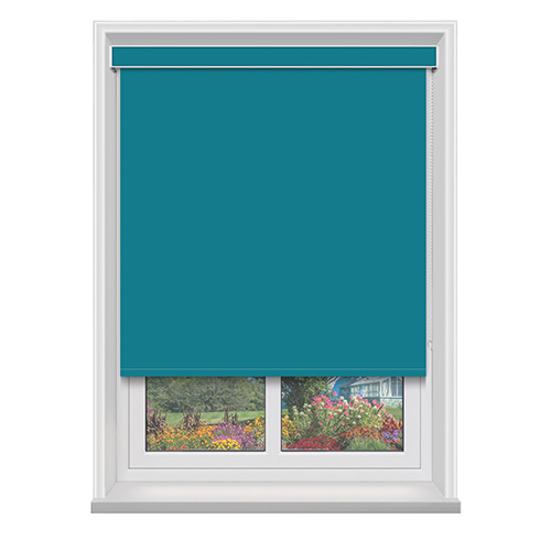 Polaris Teal Blockout with Cassette Lifestyle Blackout blinds