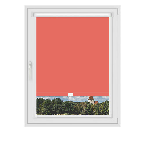 Polaris Coral Red in a Frame Lifestyle Blackout blinds