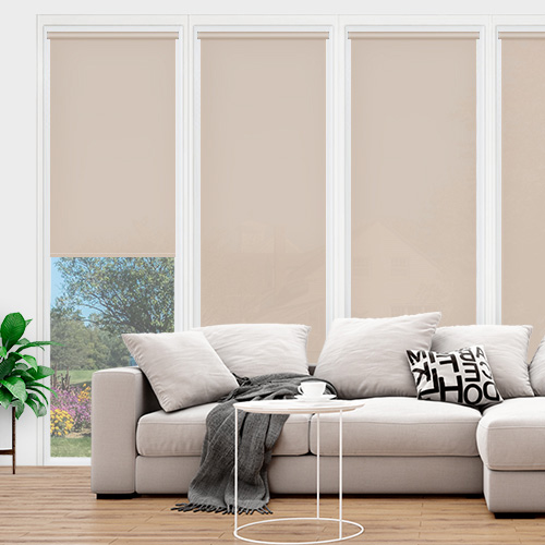 Atlantex Dark Beige Roller Shade Lifestyle Conservatory Blinds