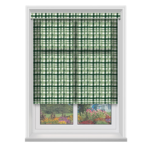 GripFit Gingham Evergreen Dimout Lifestyle Grip Fit Blinds