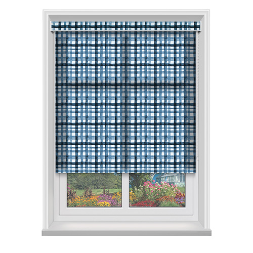 GripFit Gingham Marine Dimout Lifestyle Grip Fit Blinds