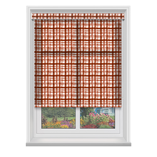 GripFit Gingham Ruby Dimout Lifestyle Grip Fit Blinds