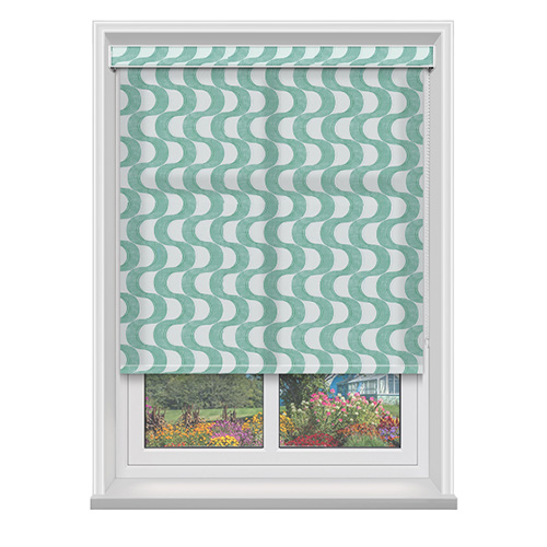 GripFit Wave Teal Dimout Lifestyle Grip Fit Blinds