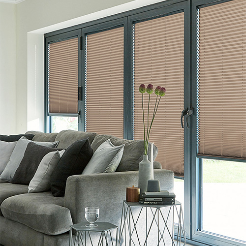 Micro Infusion Taupe Plain Pearl Lifestyle INTU Pleated Blinds