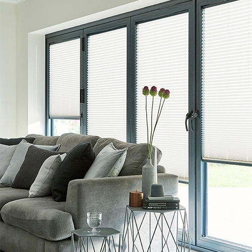 Micro Infusion White Plain Pearl Lifestyle INTU Pleated Blinds