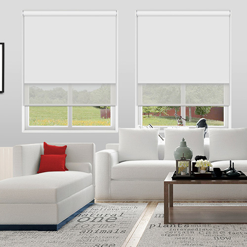 Double Roller Paper & Ghost White Lifestyle New Blinds