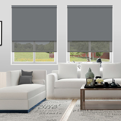 Double Roller Rock & Silver Grey Lifestyle New Blinds