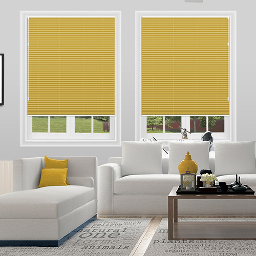 Freehang Duopleat Blackout Yellow Lifestyle New Blinds