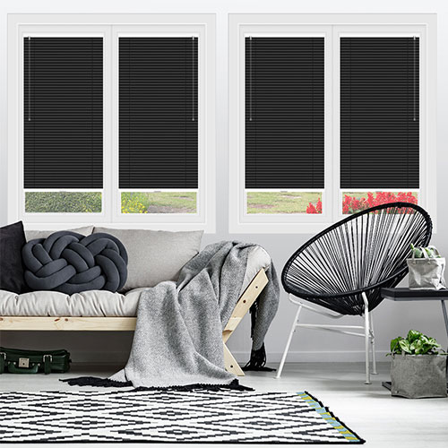 Soft Tone Black Clic Fit Venetian Lifestyle No Drill Blinds