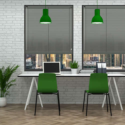 Rapture Dark Grey 25mm Aluminium Lifestyle Office Blinds