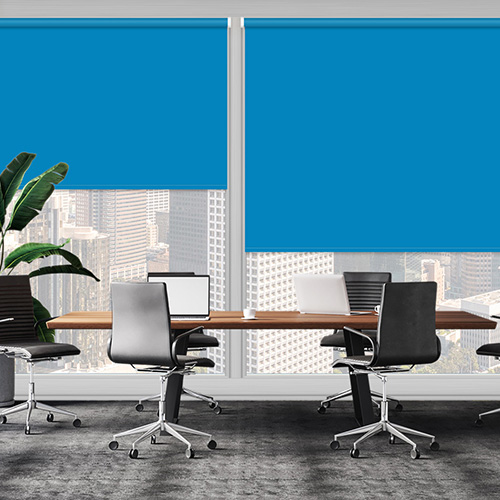 UniShade Cyan Blockout Shade Lifestyle Office Blinds