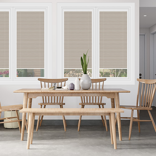 Astoria Stone Dimout Lifestyle Perfect Fit Pleated Blinds