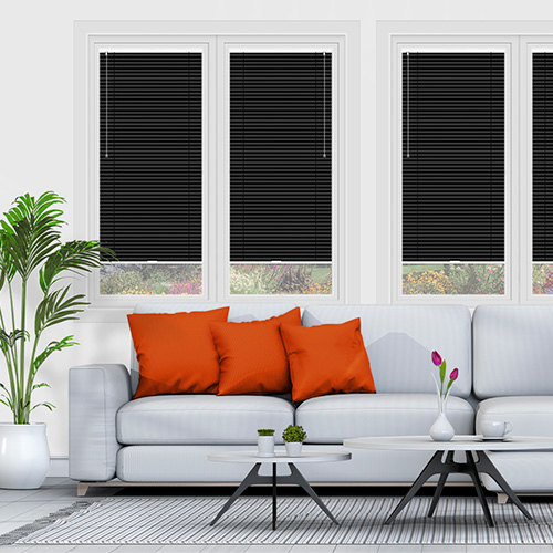 25mm Jet Black Alumitex Lifestyle Perfect Fit Venetian Blinds