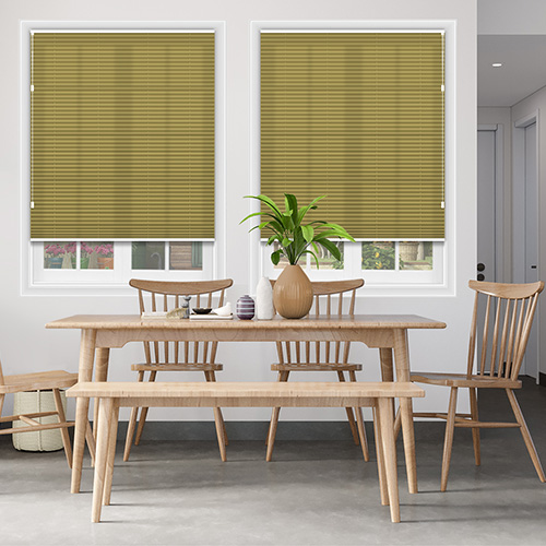 Lexington Saffron Freehanging Lifestyle Pleated blinds