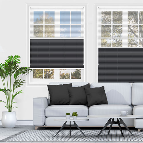 Voile Snow & Lexington Anthracite Blockout Lifestyle Pleated blinds