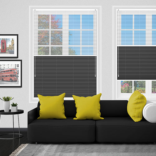 Voile Snow & Lexington Onyx Blockout Lifestyle Pleated blinds