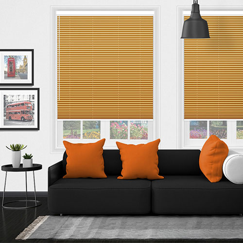 Blenheim Ochre Blockout V05 Lifestyle Pleated blinds