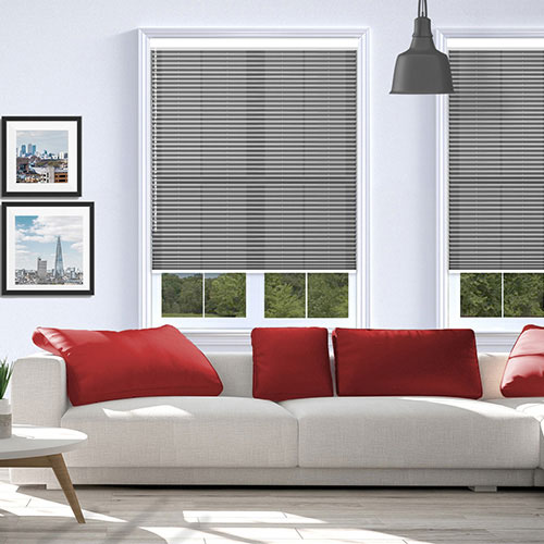 Kana Obsidian Black Dimout V05 Lifestyle Pleated blinds