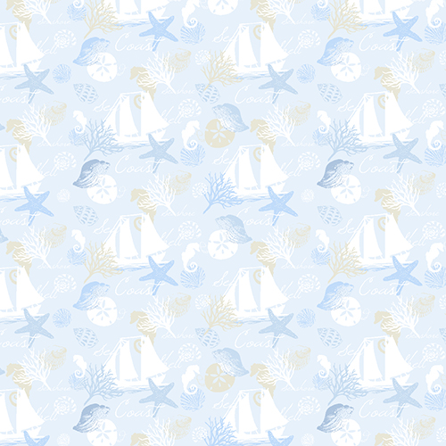 Star Fish Sky Blue Roller blinds