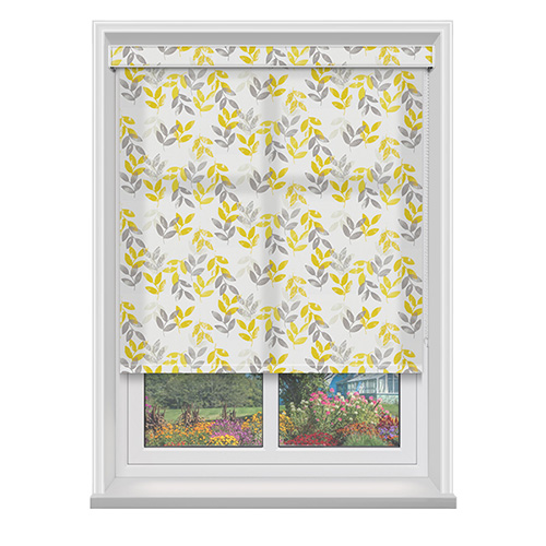 Maggie Ochre with Cassette Lifestyle Roller blinds