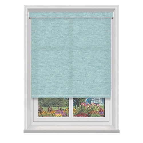 Piper Turquoise with Cassette Lifestyle Roller blinds