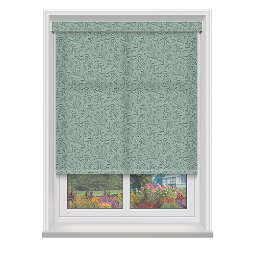 Livia asc Emerald with Cassette Lifestyle Roller blinds