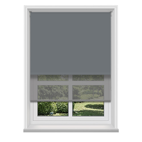 Double Roller Rock & Dark Grey Voile Lifestyle Roller blinds