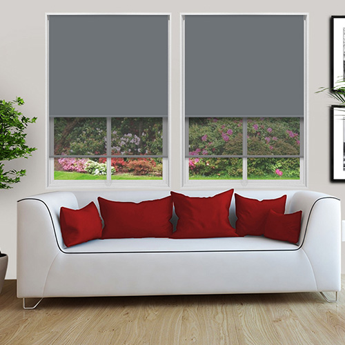 Double Roller Rock & Dark Grey Voile Lifestyle Roller blinds