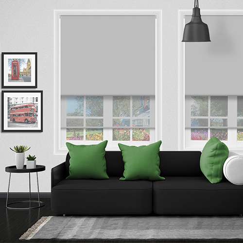 Double Roller Whisper & Light Grey Voile Lifestyle Roller blinds