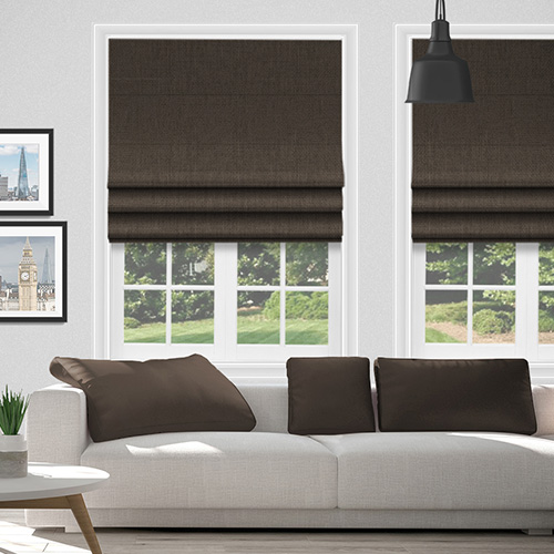 Hadleigh Graphite Lifestyle Roman blinds