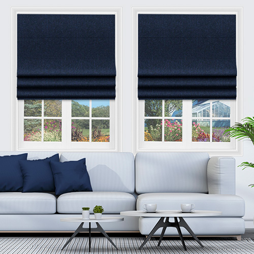 Hadleigh Navy Lifestyle Roman blinds