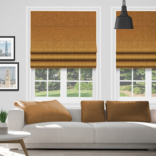 Hadleigh Ochre Lifestyle Roman blinds