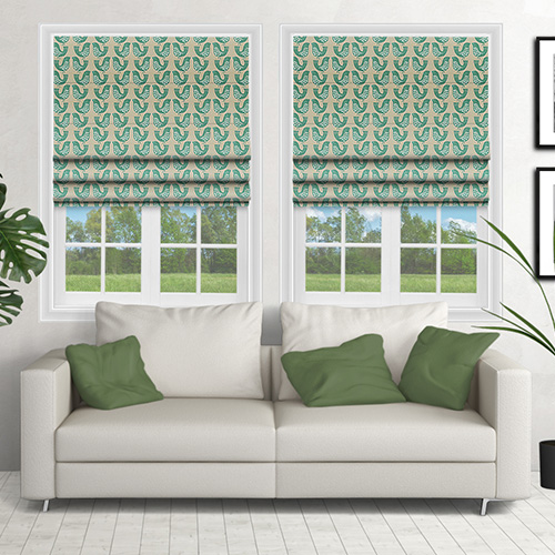 Scandi Birds Aqua Lifestyle Roman blinds