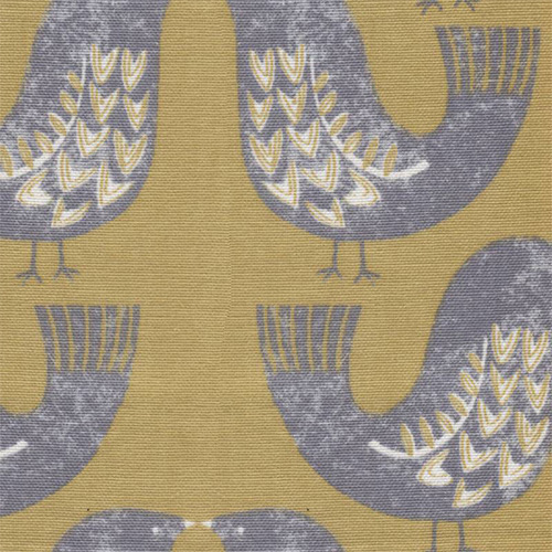 Scandi Birds Mustard Roman blinds