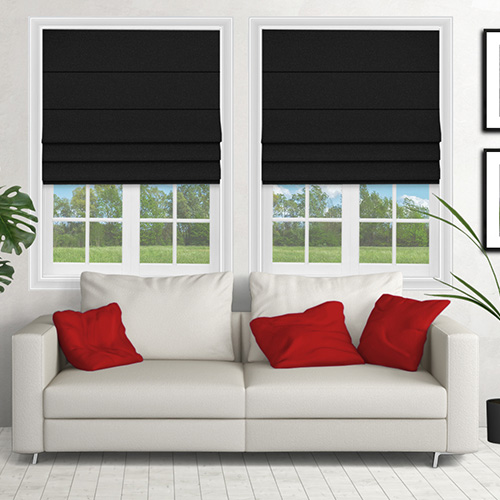 Envoke Deluxe Black Lifestyle Roman blinds