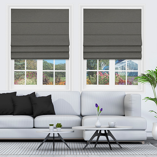 Envoke Deluxe Grey Lifestyle Roman blinds