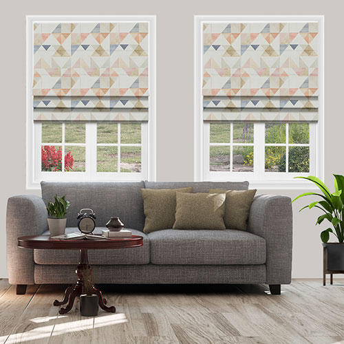 Roscoe Blush Lifestyle Roman blinds