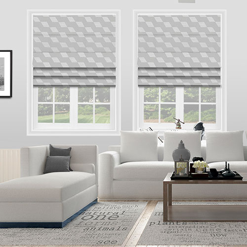 Rubix Chrome Lifestyle Roman blinds