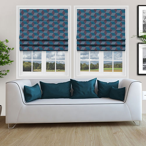 Rubix Sapphire Lifestyle Roman blinds