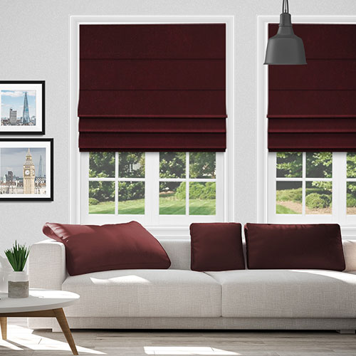 Hampton Maroon Lifestyle Roman blinds