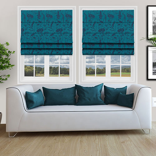 Wren Teal Lifestyle Roman blinds