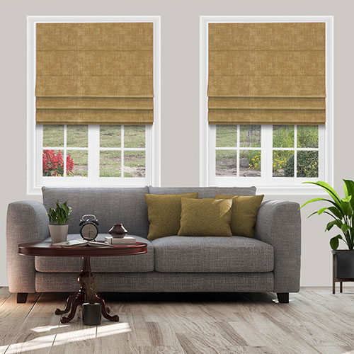 Amora Brass Lifestyle Roman blinds