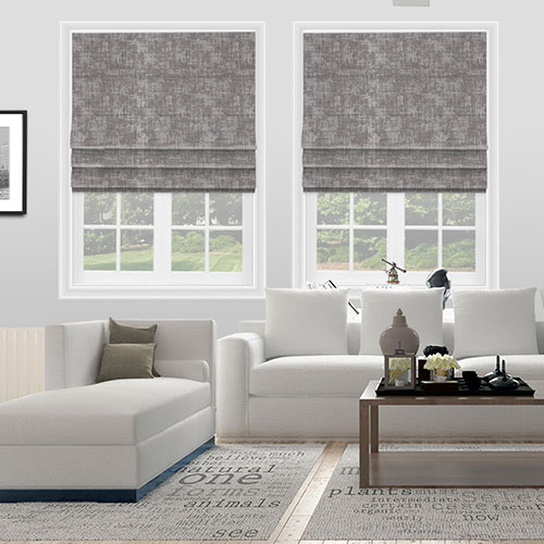 Amora Charcoal Lifestyle Roman blinds