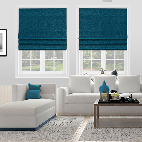 Ravello Teal Lifestyle Roman blinds