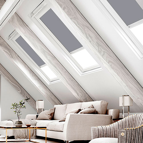 Bella Gable Blockout Lifestyle FAKRO Skylight Blinds