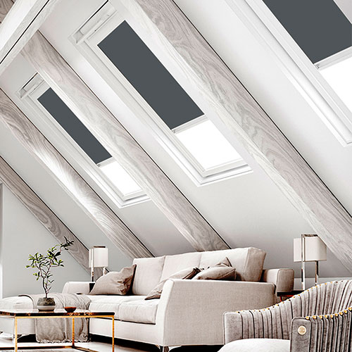 Bella Mono Blockout Lifestyle FAKRO Skylight Blinds