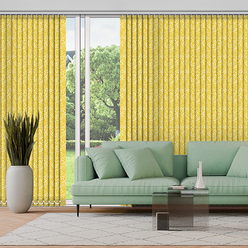 Aveline Yellow 89mm Lifestyle Vertical blinds