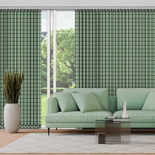 Gingham Evergreen 89mm Lifestyle Vertical blinds