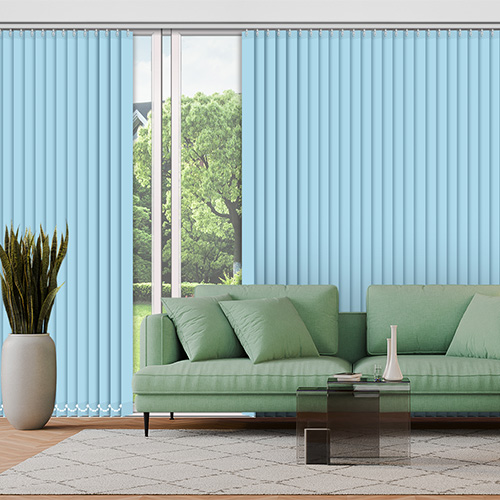 Polaris Baby Blue 89mm Blackout Lifestyle Vertical blinds