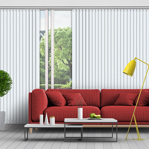 Polaris Pure White 89mm Blackout Lifestyle Vertical blinds